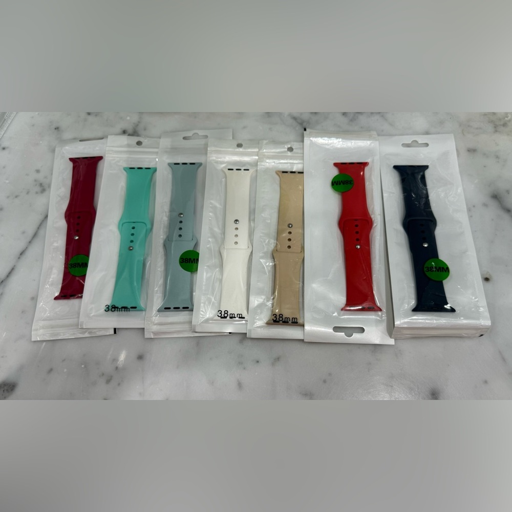 7 pieces silicone sport bands compatible with Apple Watch band 38mm